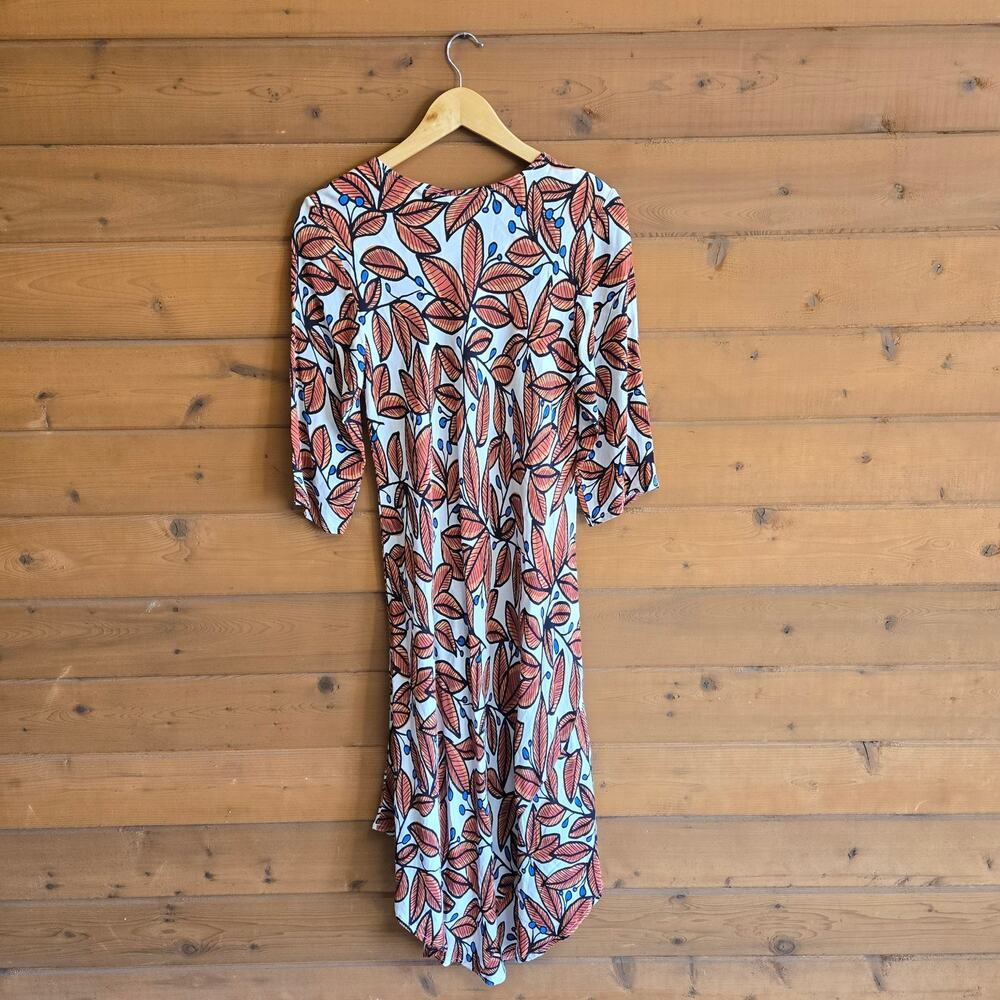 Masai Nora Dress Fall Leaf Whitecap Cottagecore Boho Botanical Preppy Midi Chic - Picture 4 of 6